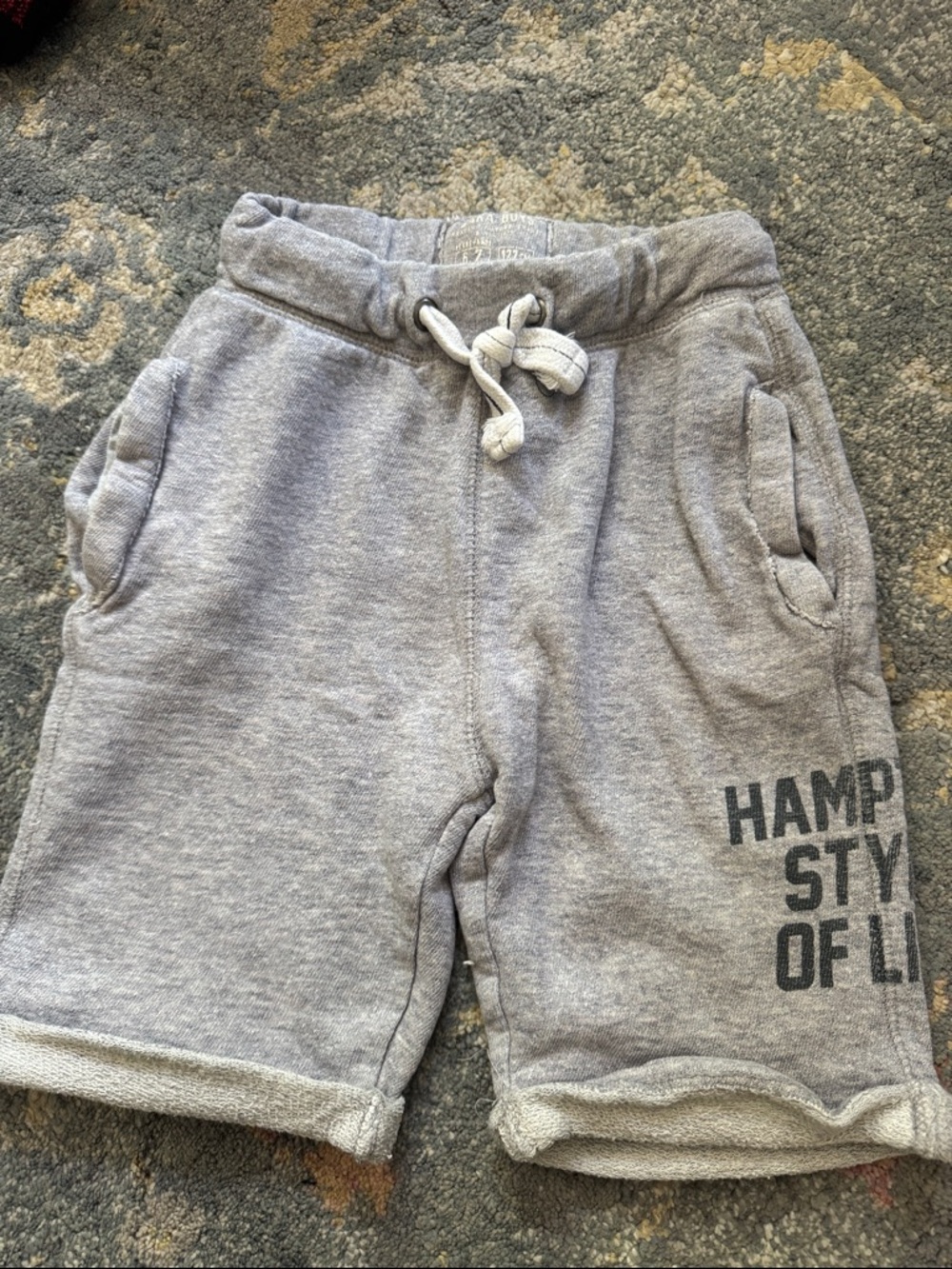 Zara Light Gray Drawstring Terry Shorts with Side Pockets